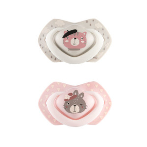 Cumlík Canpol Babies Bonjour Paris silikónový, symetrický 2ks/GIRL